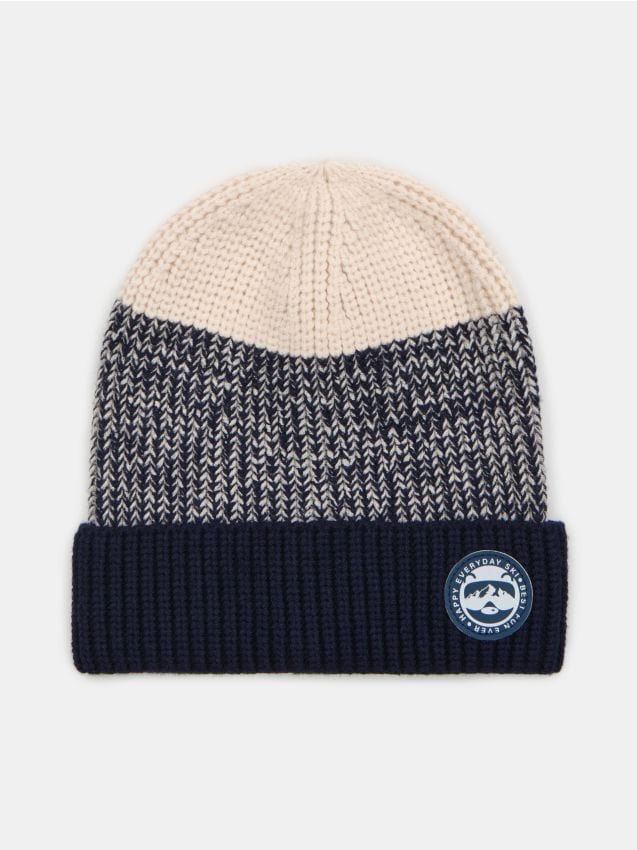 Sinsay - Căciulă beanie din viscoză cu emblemă - multicolor