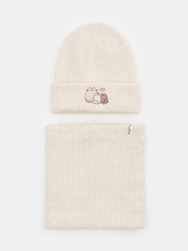 Sinsay - Set căciulă și guler Pusheen the Cat - nude