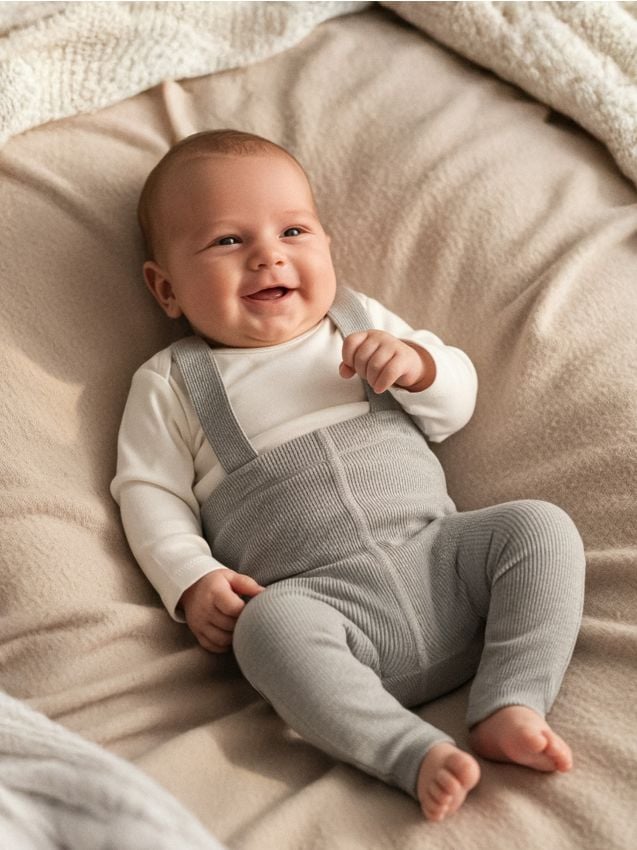 Sinsay - Bawełniany komplet z prążkowanej dzianiny - biały