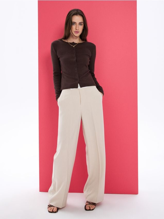 Sinsay - Pantaloni palazzo - nude