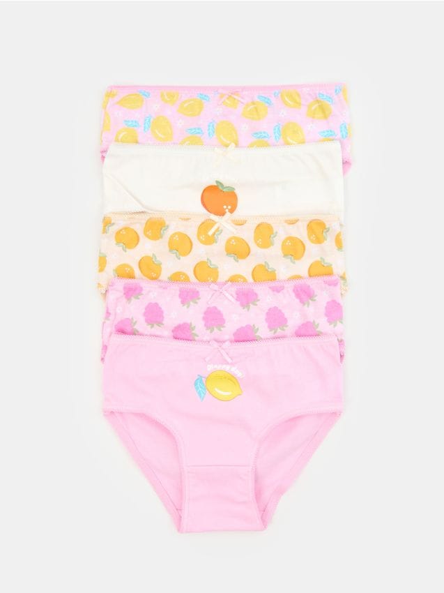 Sinsay - Chiloți din bumbac cu motiv fructe set 5 buc. - multicolor