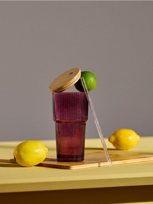 Sinsay - Cană striată cu pai - roz