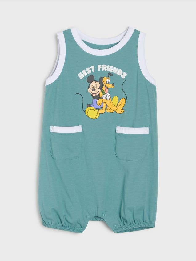 Sinsay - Salopetă din bumbac cu imprimeu Mickey Mouse - verde