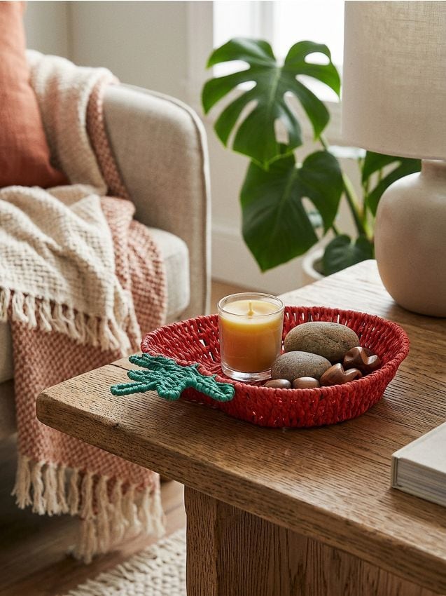 Sinsay - Tavă decorativă împletită în formă de căpșună - roșu