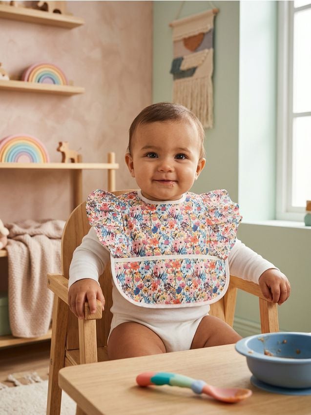 Sinsay - Baveta cu motiv floral și volănașe - multicolor