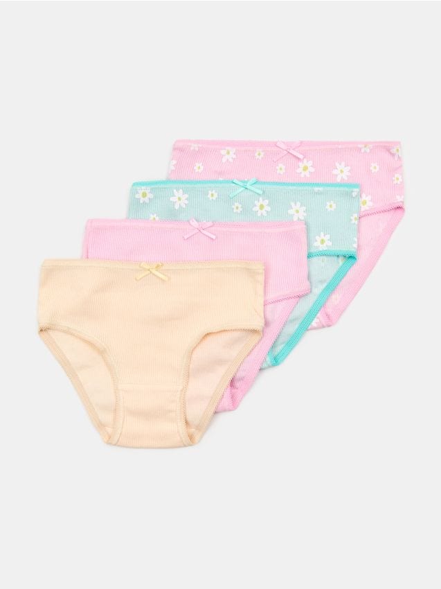 Sinsay - Prążkowane majtki 4 pack - wielobarwny