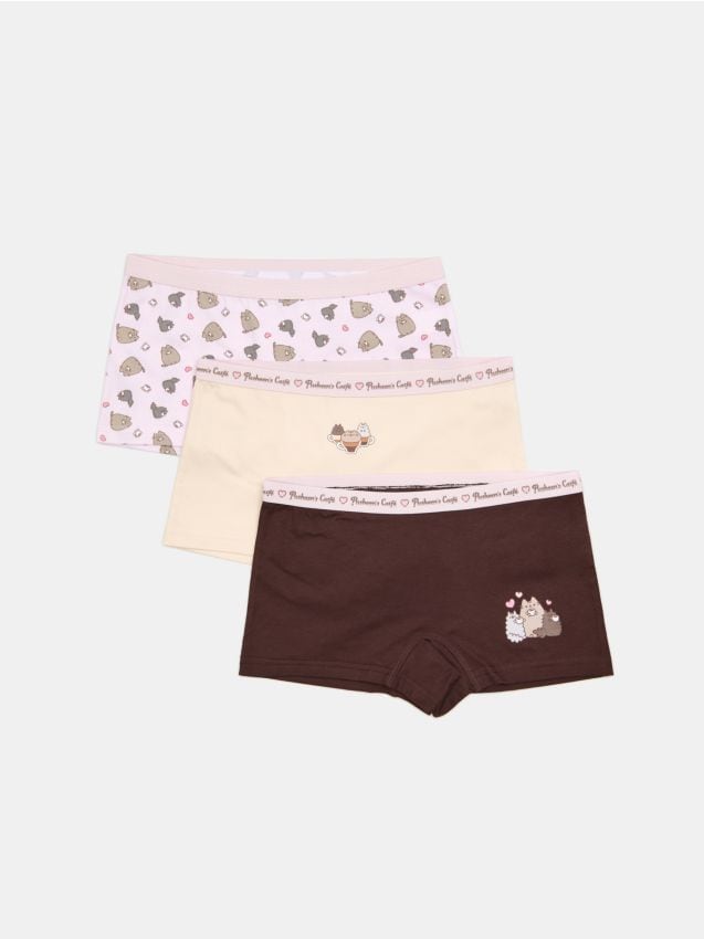 Sinsay - Boxeri din bumbac cu imprimeu 3 pack Pusheen the Cat - multicolor