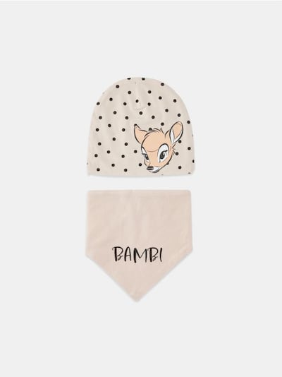 Комплект шапка beanie и кърпа Bambi