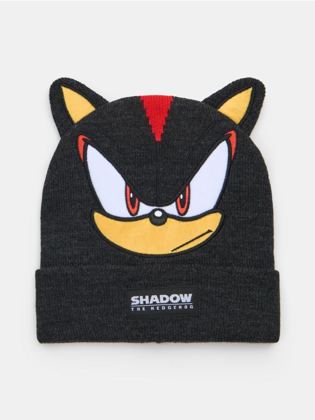 Sinsay - Căciulă beanie cu elemente 3D Sonic the Hedgehog - gri-închis