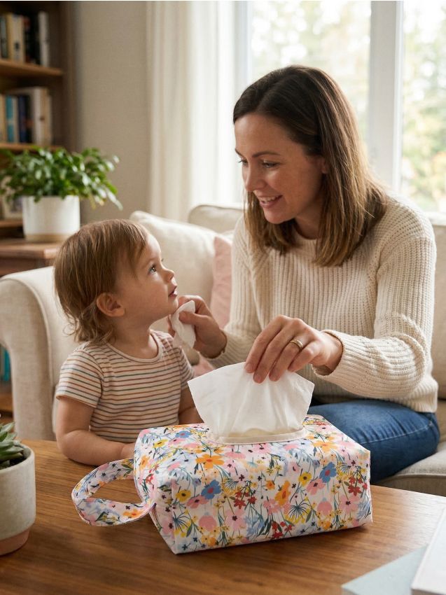 Sinsay - Cutie pentru șervețele cu motiv floral și mâner - multicolor