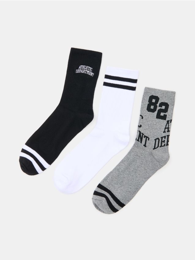 Sinsay - Șosete Din Bumbac cu Dungi 3 Bucăți - multicolor