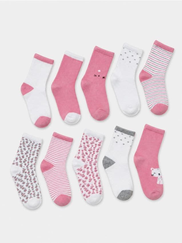 Sinsay - Șosete cu motiv animalier și imprimeu leopard 10 pack - multicolor