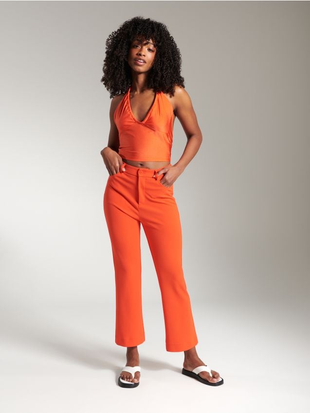 Crop top z wiązaniem - SINSAY