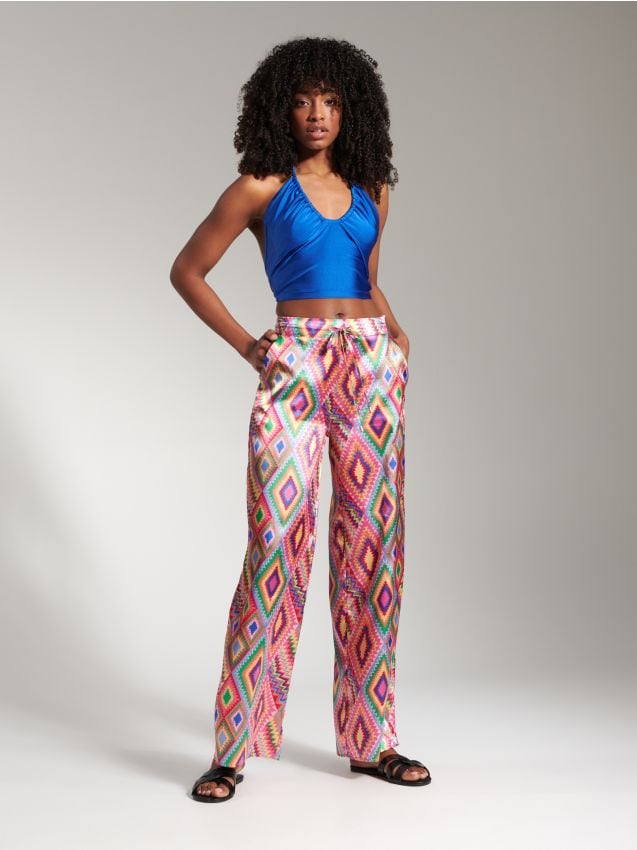 Crop top z wiązaniem - SINSAY