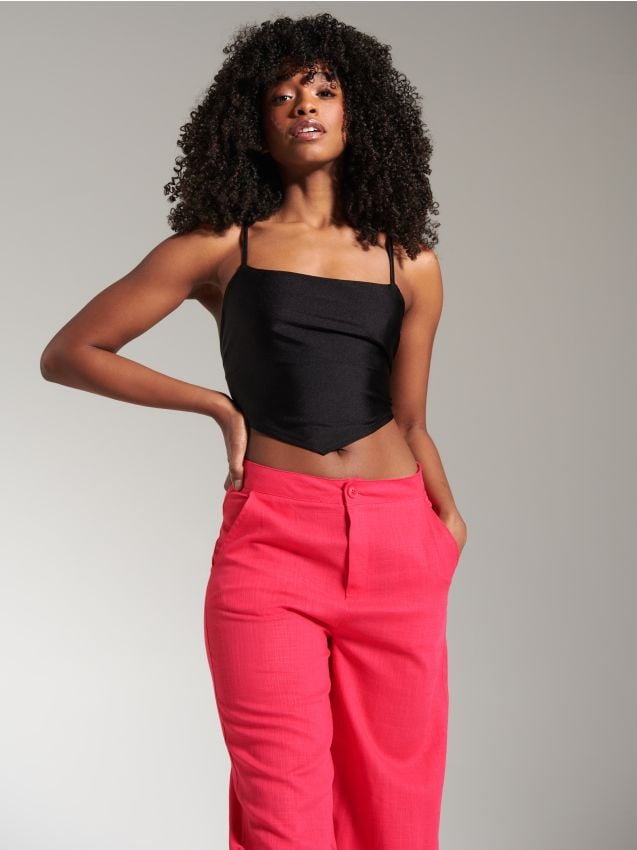 Crop top z zavezovanjem - SINSAY