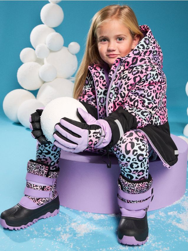 Sinsay - Nepremokavé rukavice s fleecovou podšívkou a reflexným pásikom - levanduľová