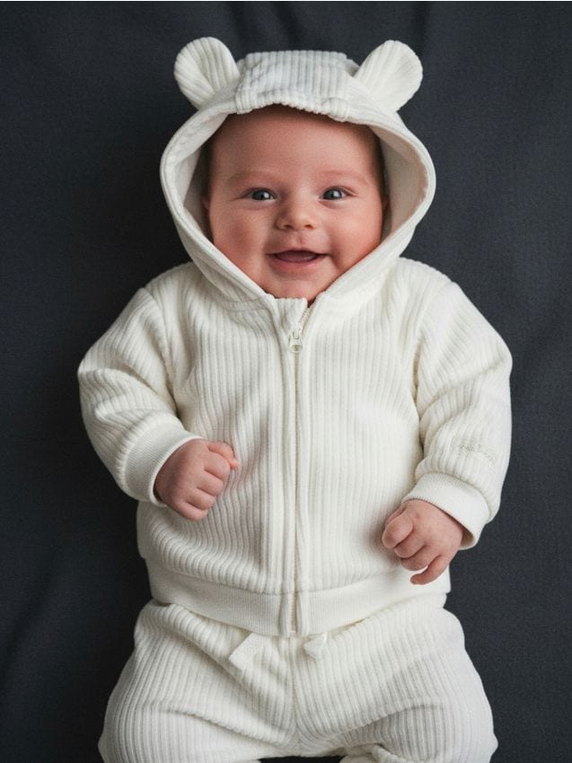 Sinsay - Rebrovaná pletená súprava - krémová