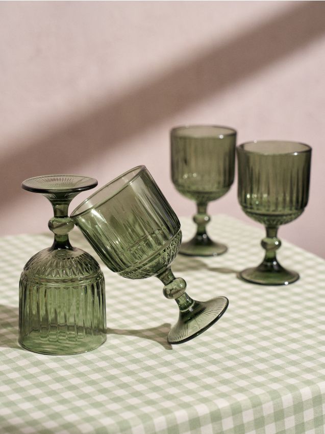 Sinsay - Set de pahare cu picior 4 pack - verde-deschis