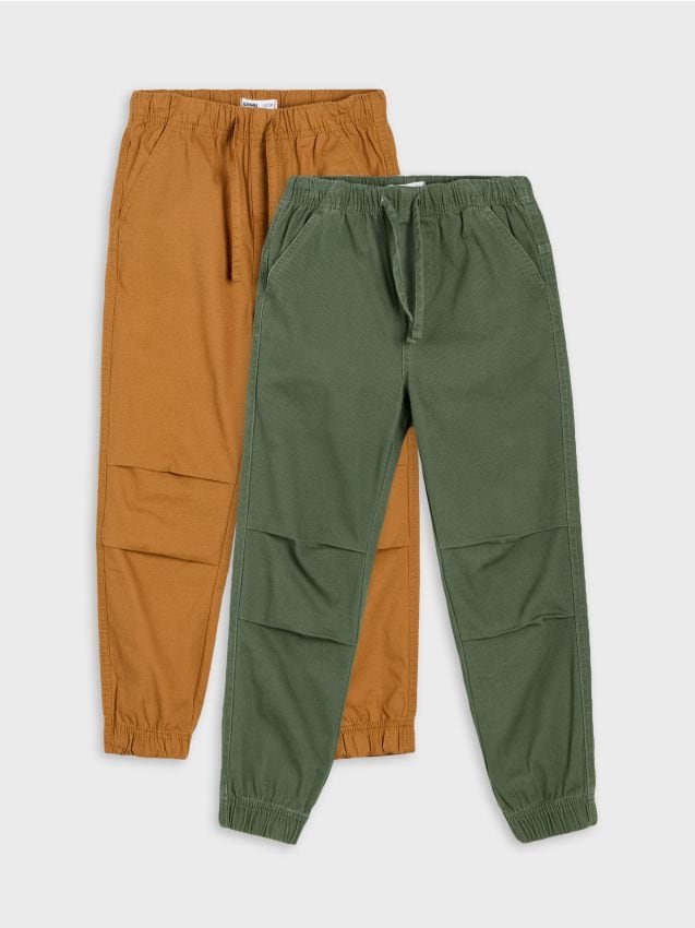 Sinsay - Blugi jogger din bumbac 2 pack - kaki