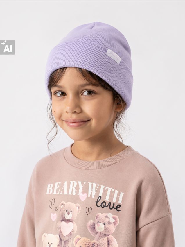 Sinsay - Căciulă beanie cu aplicație cusută - lavand