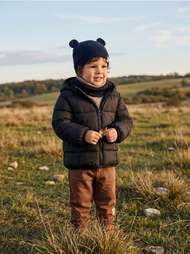Sinsay - Căciulă din bumbac tip beanie cu urechi - bleumarin