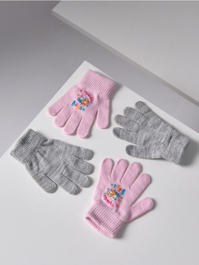 Sinsay - Súprava 2 párov rukavíc PAW Patrol - pastelová ružová