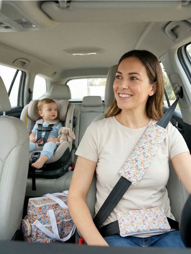 Sinsay - Huse pentru centura de siguranță cu motiv floral 3 pack - multicolor