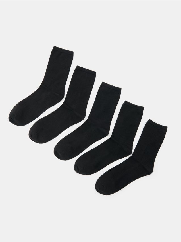 Sinsay - Długie skarpety 5 pack - czarny
