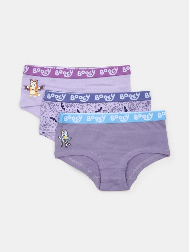 Sinsay - Chiloți tip slip din bumbac cu motiv de Halloween Bluey 3 pack - lavand