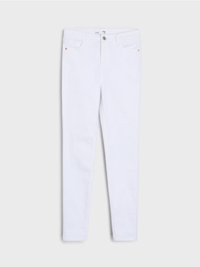 Sinsay - Jeansy skinny - biały