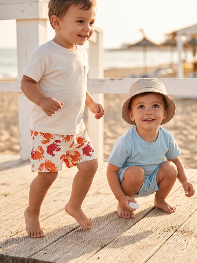 Sinsay - Șorturi din bumbac 2 pack - crem