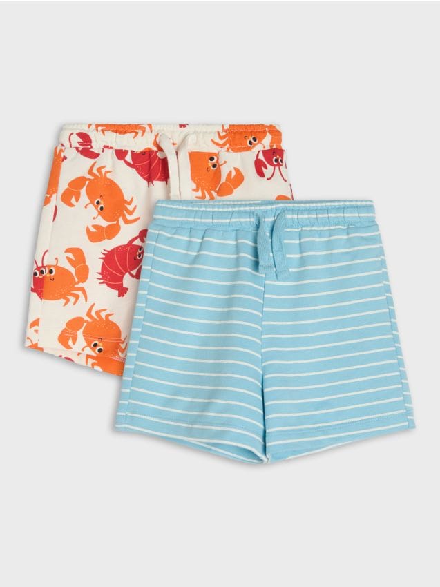 Sinsay - Bawełniane szorty 2 pack - kremowy