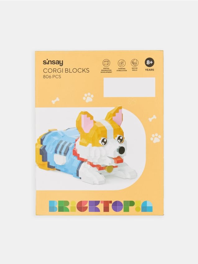 Sinsay - Stavebné kocky v tvare psa corgi - modrá