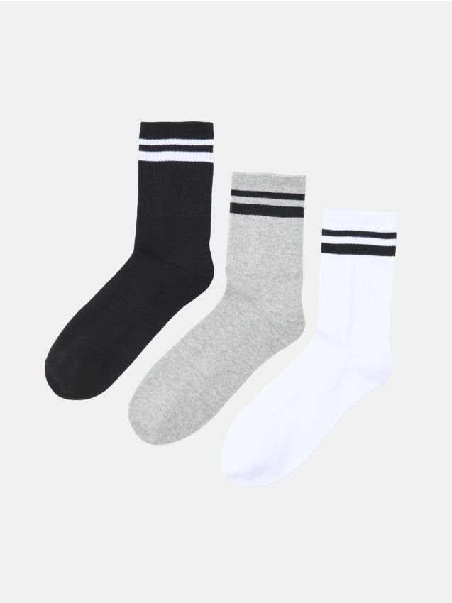 Sinsay - Skarpetki z bawełną 3 pack - wielobarwny
