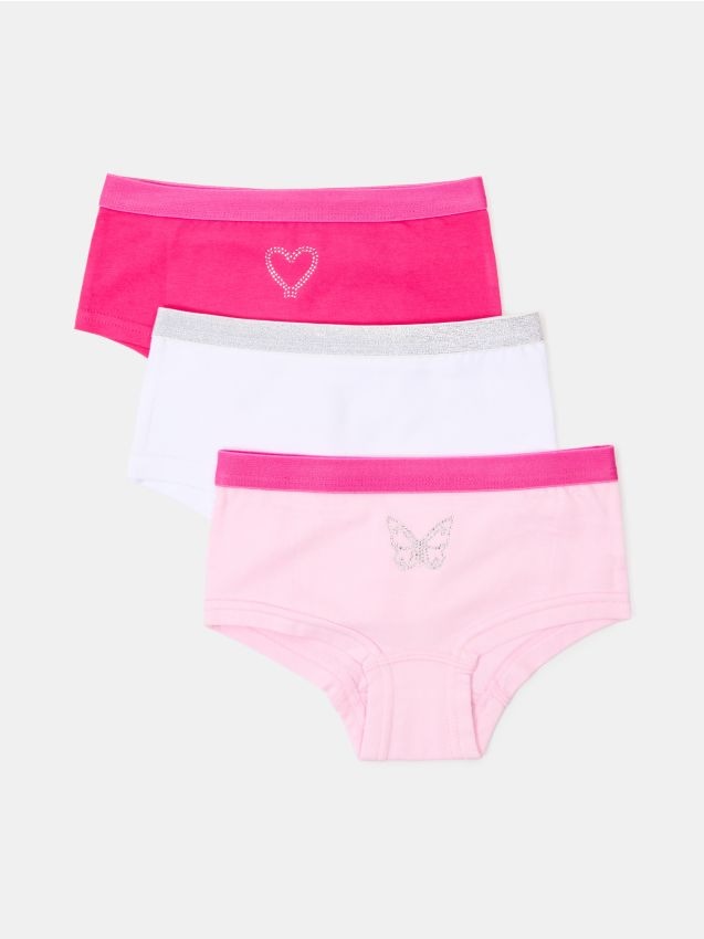 Sinsay - Chiloți hipster din bumbac, 3 perechi - multicolor