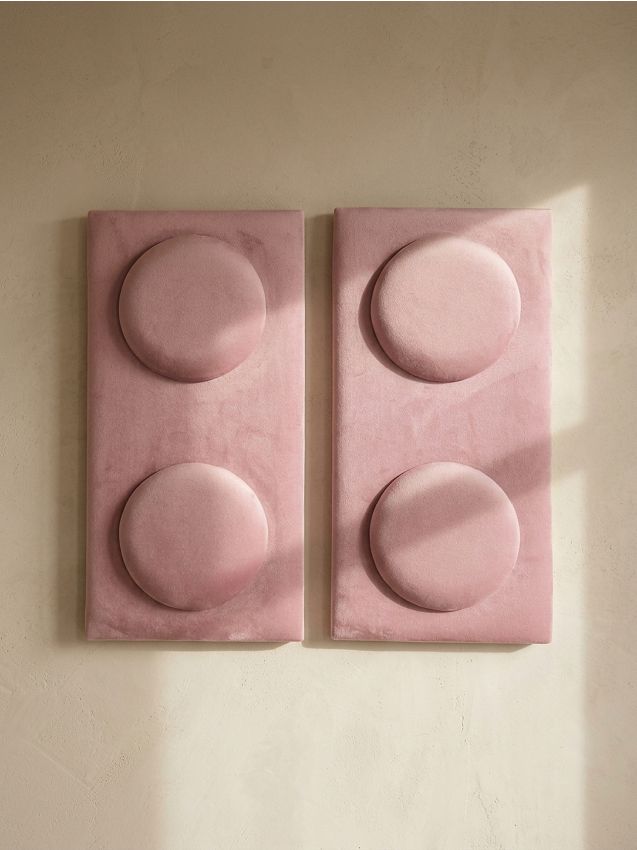 Sinsay - Panouri de perete tapițate în formă de bloc 2 pack - roz-pastel