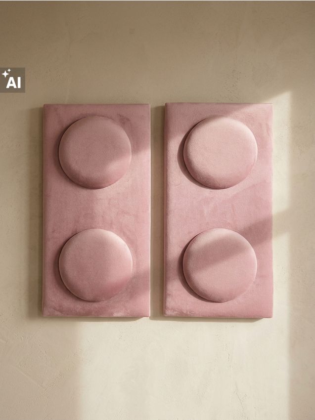 Sinsay - Panouri de perete tapițate în formă de bloc 2 pack - roz-pastel