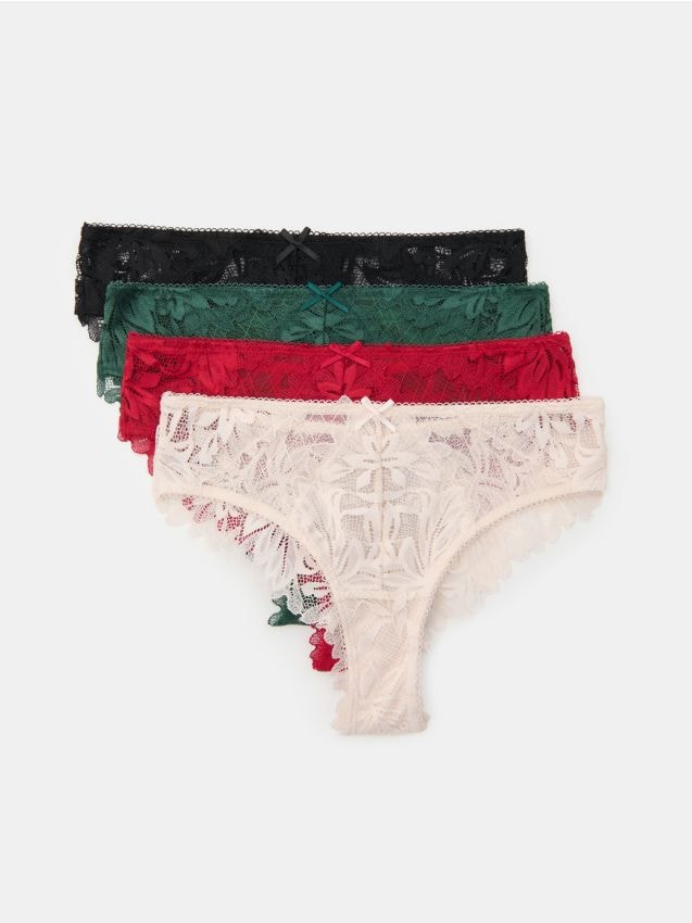 Sinsay - Brazilske gaćice s čipkom 4 pack