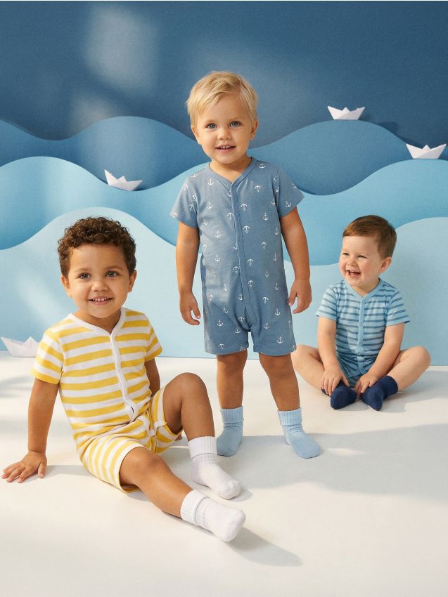 Sinsay - Salopete din bumbac 3 pack - crem