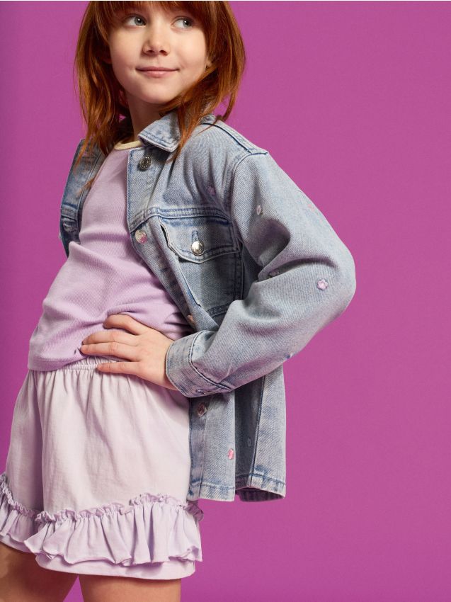 Sinsay - Pantaloni scurți din bumbac cu volane decorative 2 pack - multicolor