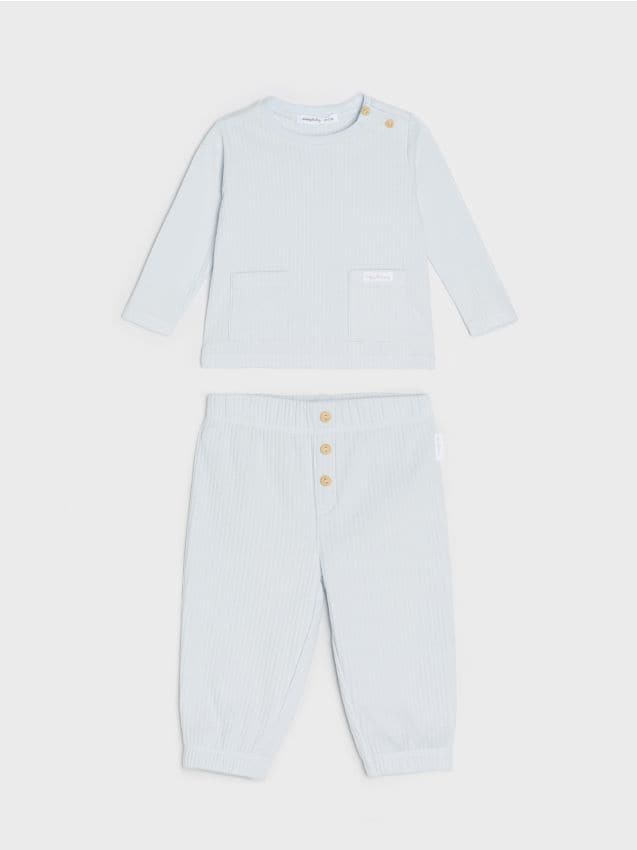Sinsay - Súprava trička a nohavíc s krátkym rukávom - svetlomodrá