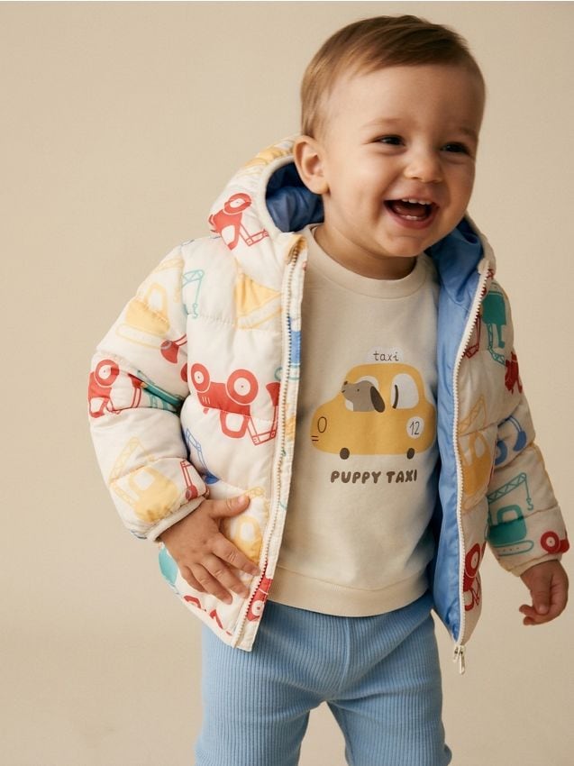 Sinsay - Geacă puffer matlasată cu glugă - nude