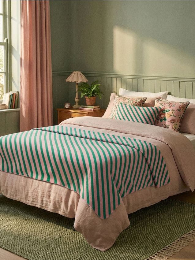 Sinsay - Pătură cu dungi - roz