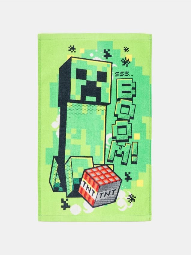 Sinsay - Prosop din bumbac Minecraft - verde-aprins