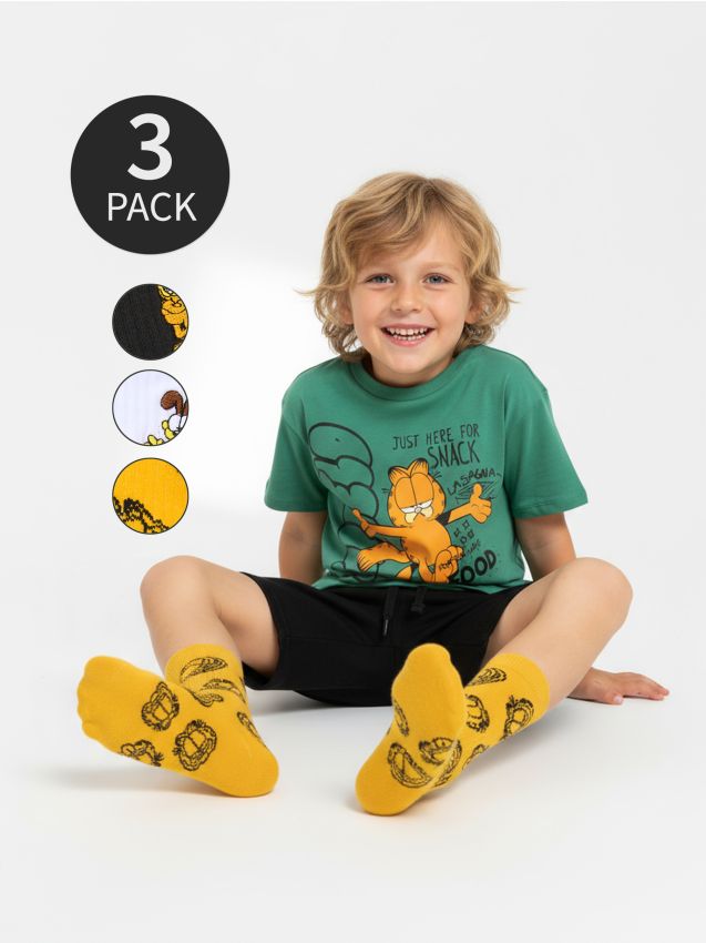 Sinsay - Súprava 3 párov ponožiek Garfield - viacfarebná