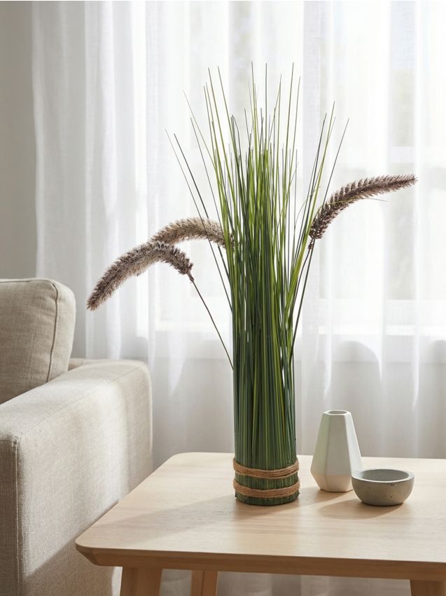 Sinsay - Iarbă decorativă artificială cu spice, legată cu sfoară - roz