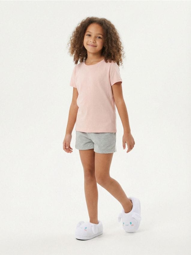 Sinsay - Papuci pufoși cu elemente 3D Hello Kitty - alb