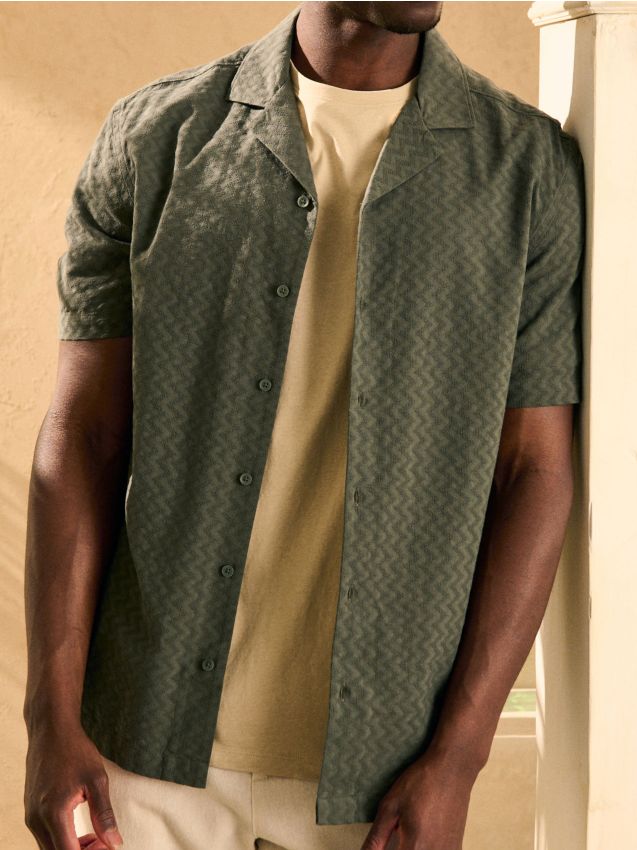 Sinsay - Bawełniana koszula - zielony