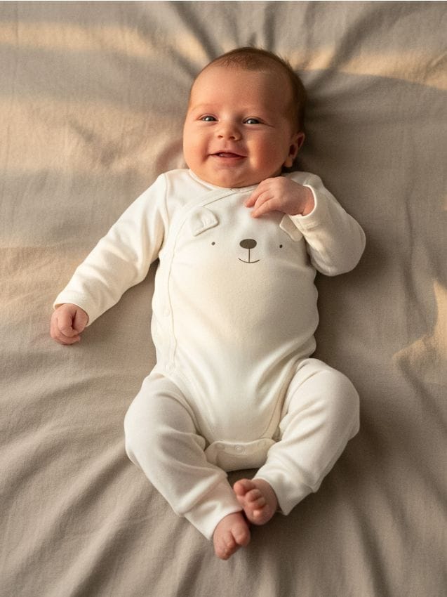 Sinsay - Bawełniany komplet 2-częściowy z uszami 3D - kremowy