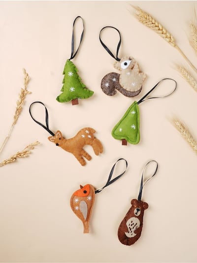 Állat formájú karácsonyi díszek 6-os csomag